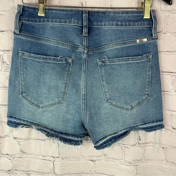 KanCan button fly denim Jean Shorts Distressed cotton blend stretch sz large - Picture 3 of 8
